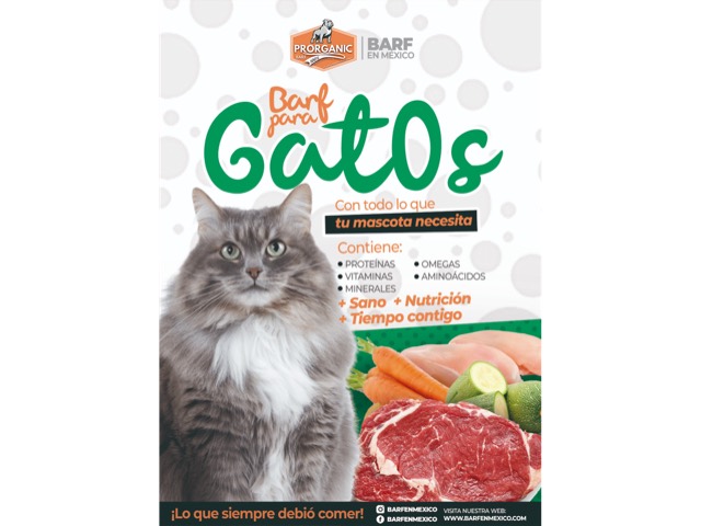 Dieta BARF para gatos PRORGANIC, 95% carne